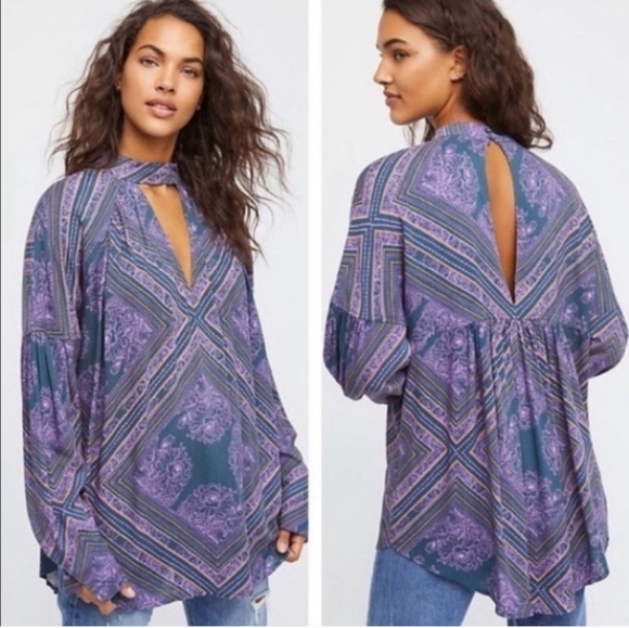 Free People Walking On The Dream Boho Art To Wear Festival Chic Tunic, Large - Picture 1 of 5